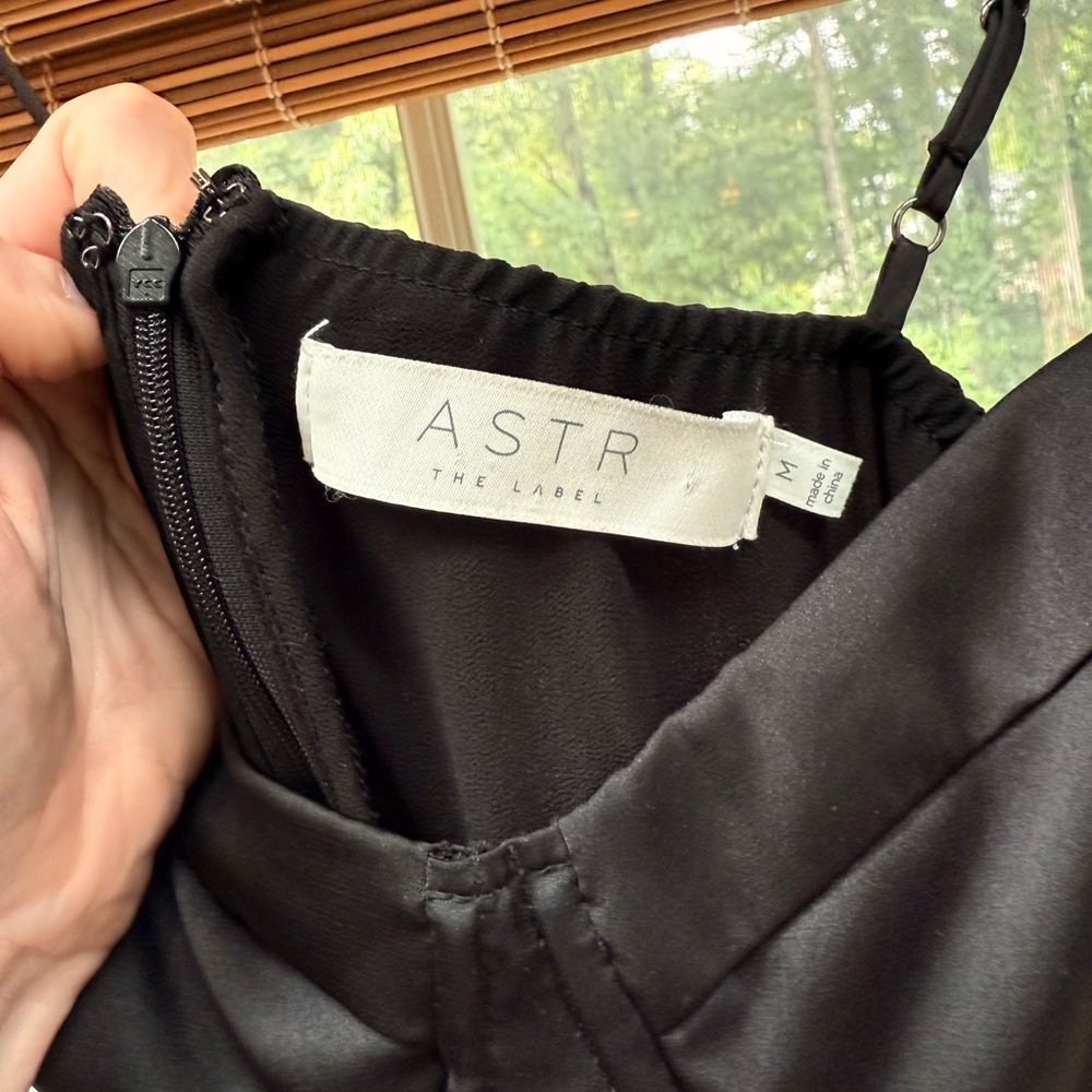 Astr The Label Bustier Satin Black Midi Dress - Picture 8 of 9